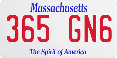 MA license plate 365GN6