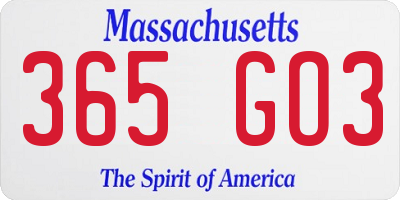 MA license plate 365GO3
