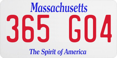MA license plate 365GO4