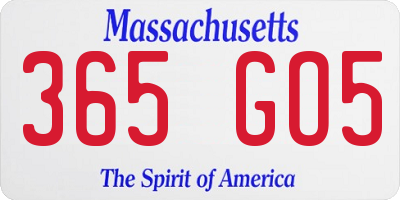 MA license plate 365GO5