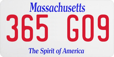 MA license plate 365GO9
