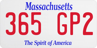 MA license plate 365GP2
