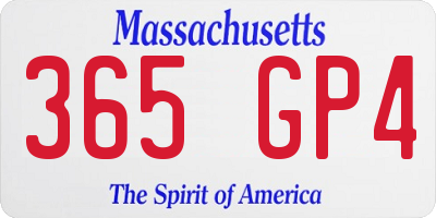 MA license plate 365GP4