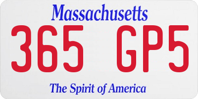 MA license plate 365GP5