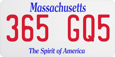 MA license plate 365GQ5
