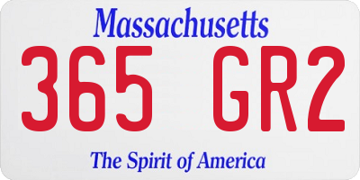 MA license plate 365GR2