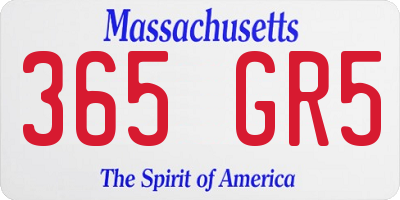 MA license plate 365GR5