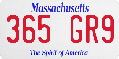 MA license plate 365GR9