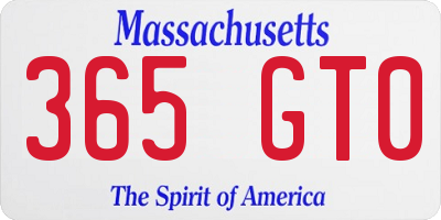 MA license plate 365GT0