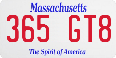 MA license plate 365GT8
