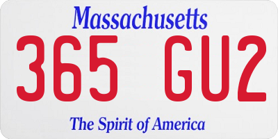 MA license plate 365GU2