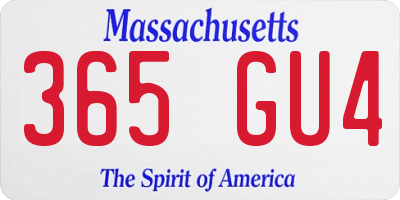 MA license plate 365GU4