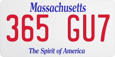 MA license plate 365GU7