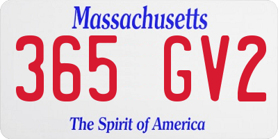 MA license plate 365GV2