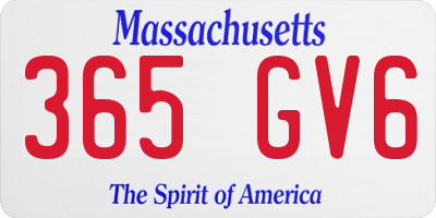 MA license plate 365GV6