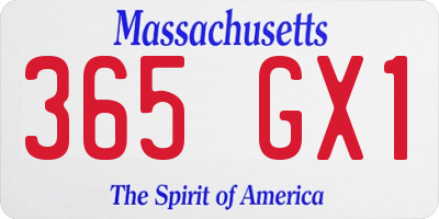 MA license plate 365GX1