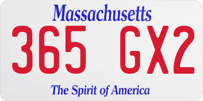 MA license plate 365GX2