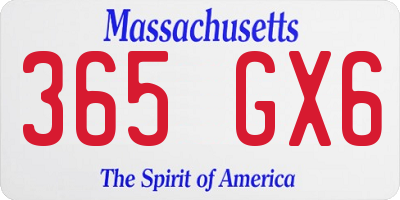 MA license plate 365GX6