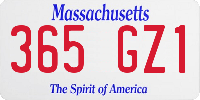 MA license plate 365GZ1