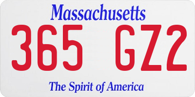MA license plate 365GZ2