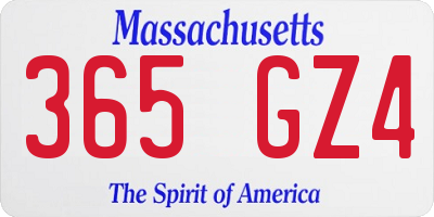 MA license plate 365GZ4