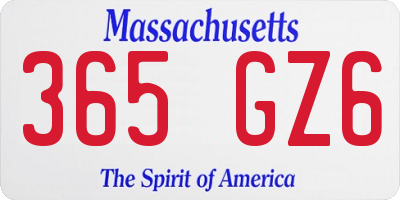 MA license plate 365GZ6