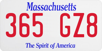 MA license plate 365GZ8