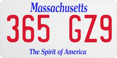 MA license plate 365GZ9