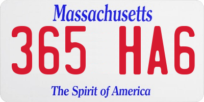 MA license plate 365HA6