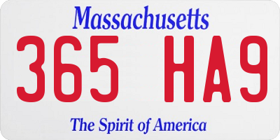 MA license plate 365HA9
