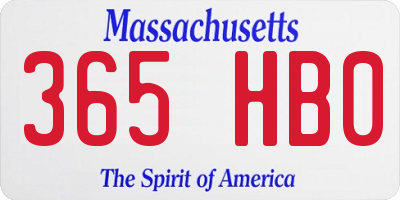 MA license plate 365HB0