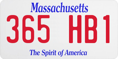 MA license plate 365HB1