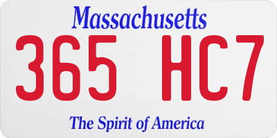 MA license plate 365HC7