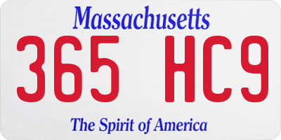 MA license plate 365HC9