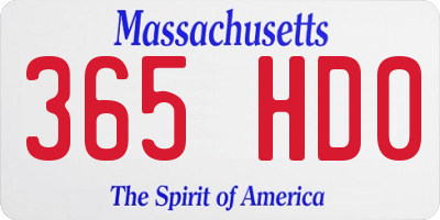 MA license plate 365HD0