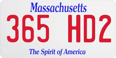 MA license plate 365HD2