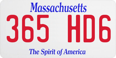 MA license plate 365HD6