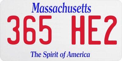 MA license plate 365HE2