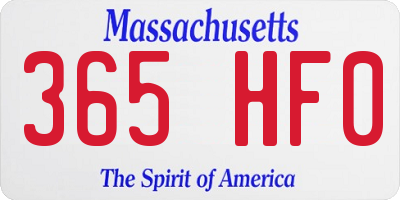 MA license plate 365HF0