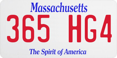 MA license plate 365HG4