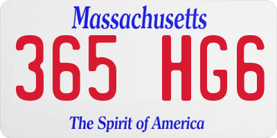 MA license plate 365HG6