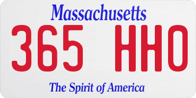 MA license plate 365HH0