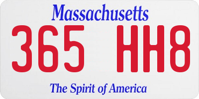 MA license plate 365HH8