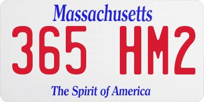 MA license plate 365HM2