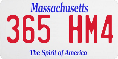 MA license plate 365HM4