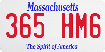 MA license plate 365HM6