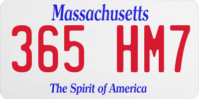 MA license plate 365HM7