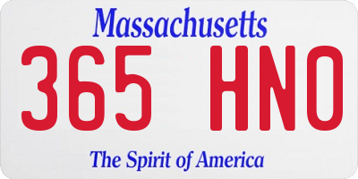 MA license plate 365HN0