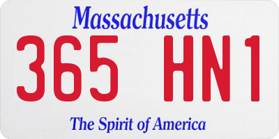MA license plate 365HN1