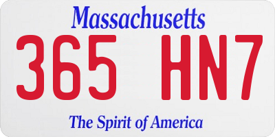 MA license plate 365HN7